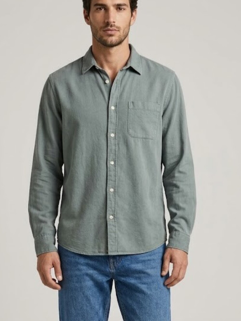 Zara Sage Green Over Shirt Chore Jacket Twill Shirt 100% Cotton XL Relaxed